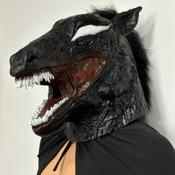 Латексный капюшон Venom, маска злодея для косплея на Хэллоуин, человек ...