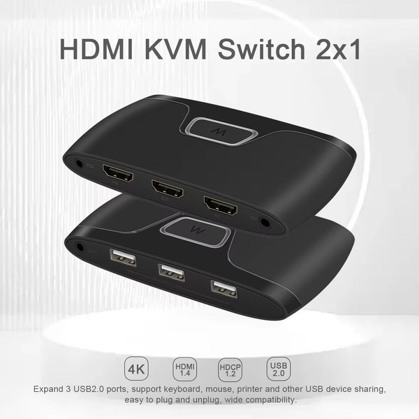 KVM переключатель HDMI 2 Портовая коробка для компьютеров с общей ...