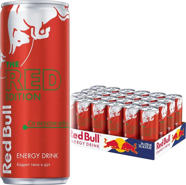 Энергетический напиток Red Bull The Red Edition Арбуз газированный ...