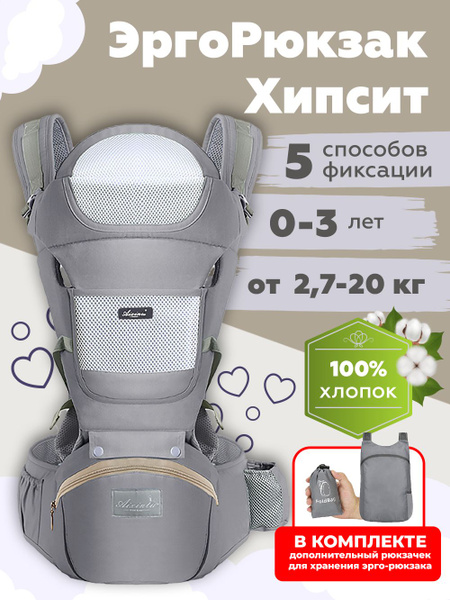 Анатомический Эрго Рюкзак для переноски новорожденных. Для детей от 0 ...