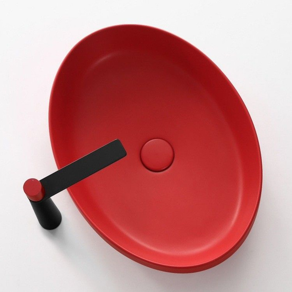 Красная Керамическая накладная раковина для ванной купить на OZON по ...