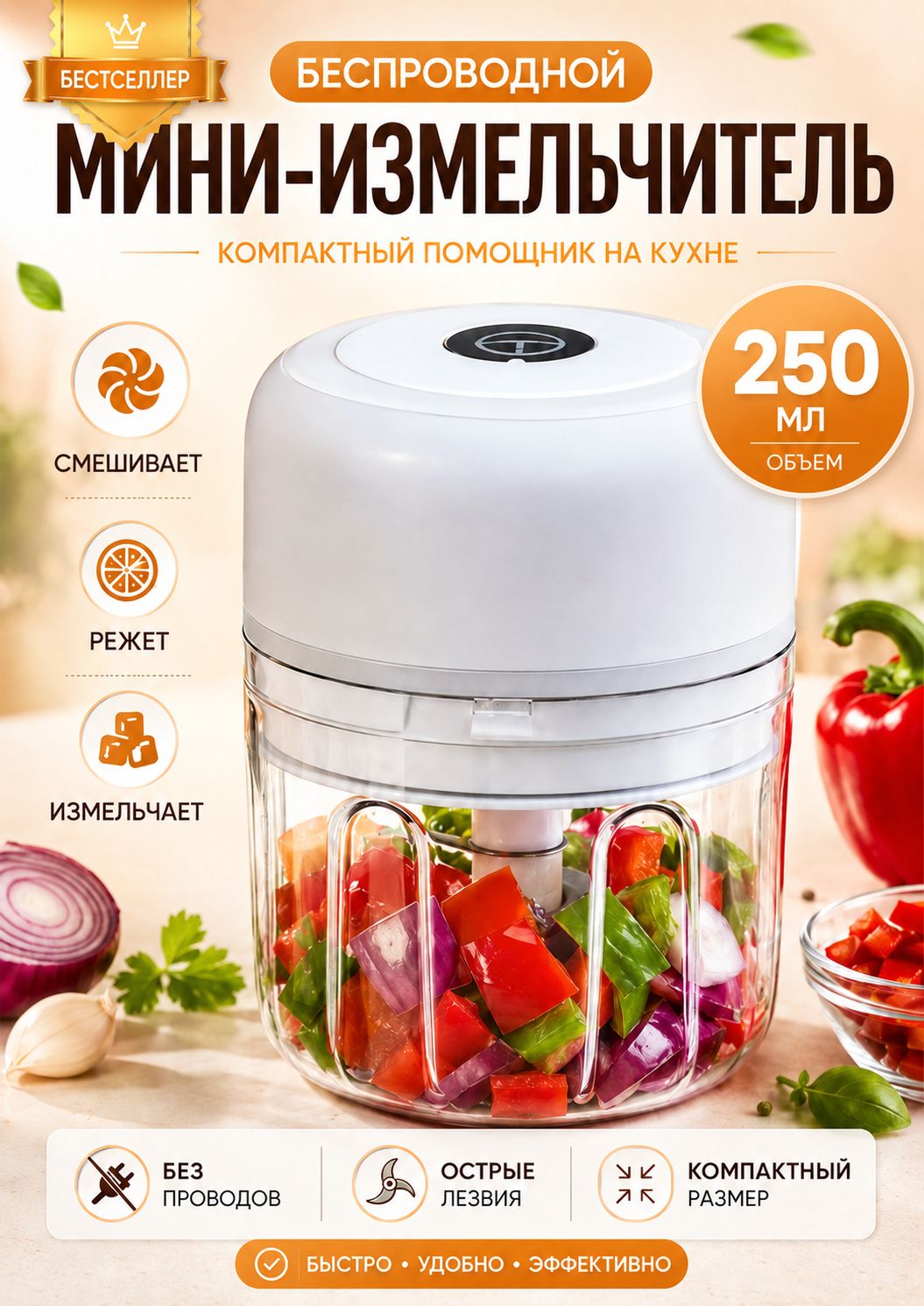 Мини измельчитель кухонный электрический