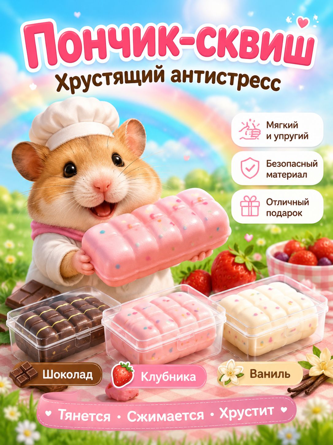 Пончик-сквиш — хрустящий антистресс