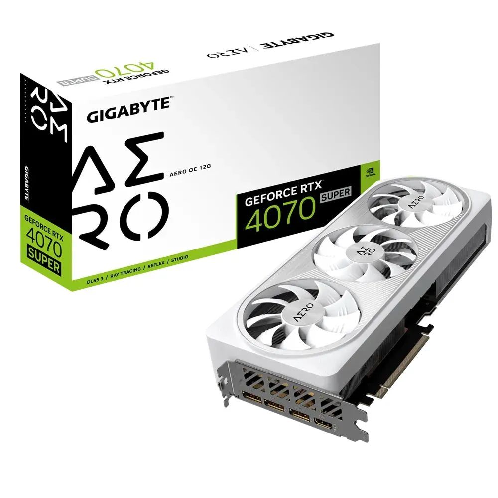 Gigabyte Видеокарта GeForce RTX 4070 SUPER 12 ГБ (GV-N407SAERO OC-12GD)