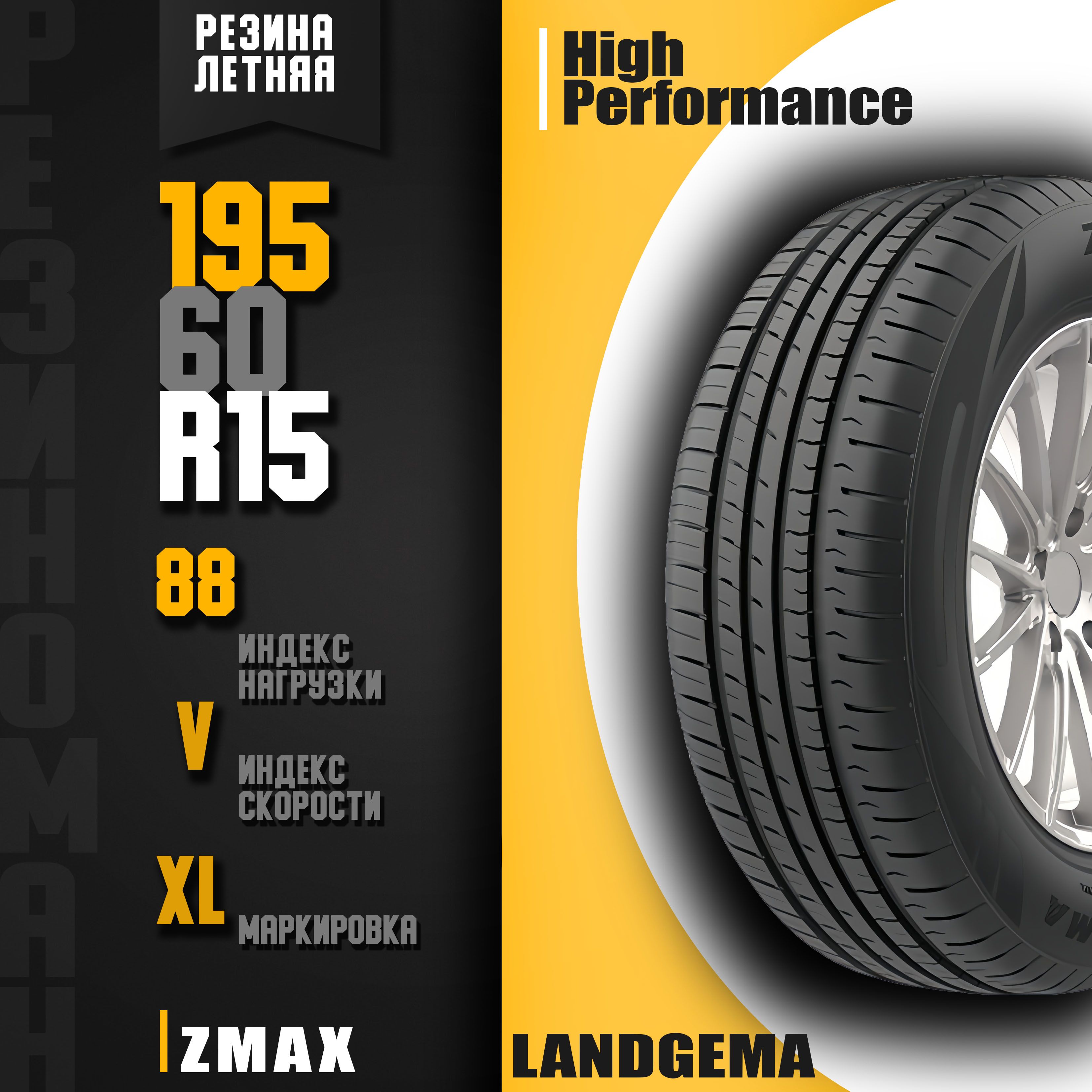 Zmax Tire LANDGEMA Шины  летние 195/60  R15 88V