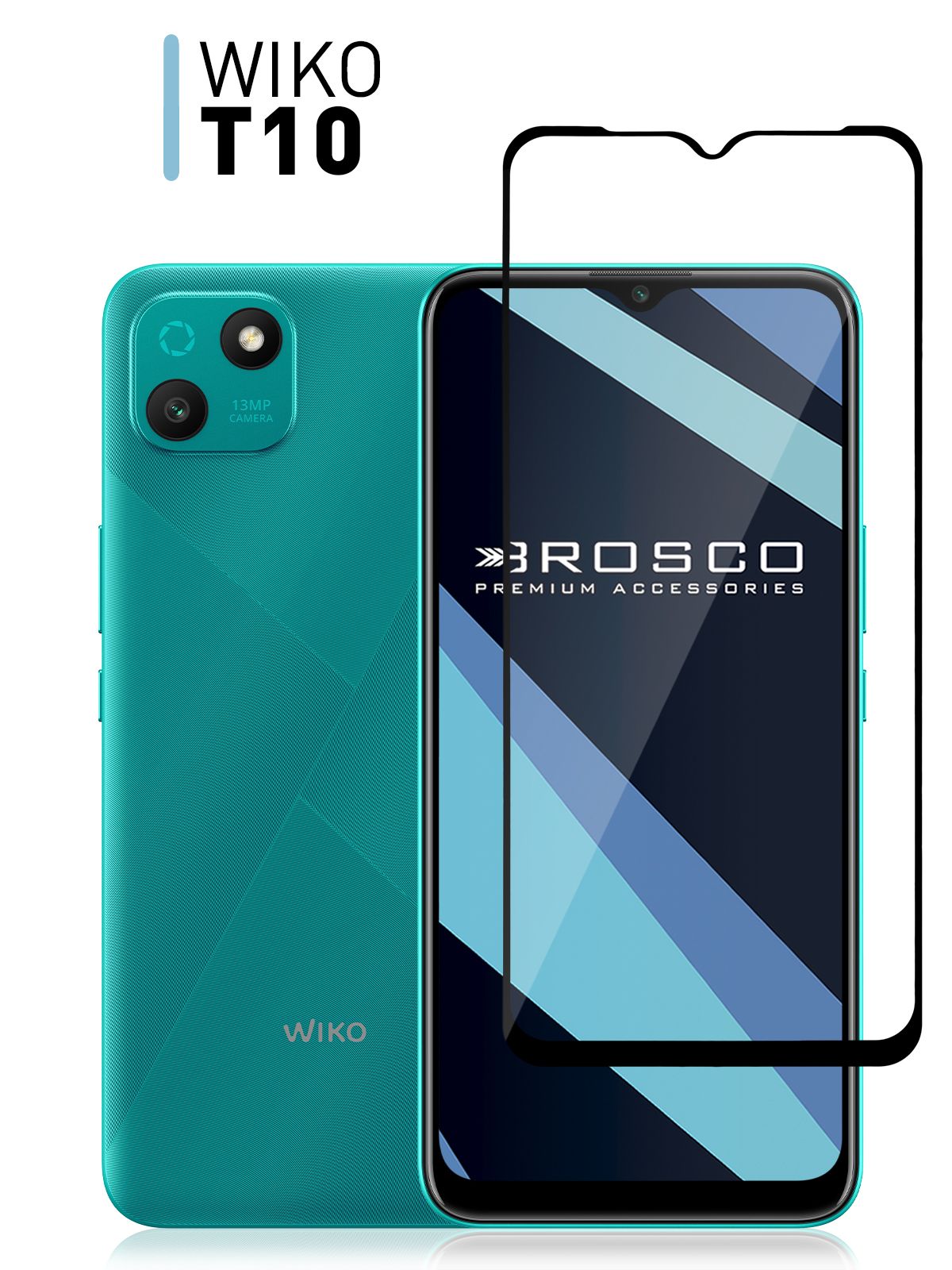 Защитное стекло для Wiko T10 (Вико Т10) с олеофобным покрытием, ROSCO -  купить с доставкой по выгодным ценам в интернет-магазине OZON (859933097)