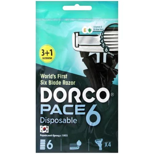 Dorco Pace6 (4шт) одноразовые станки