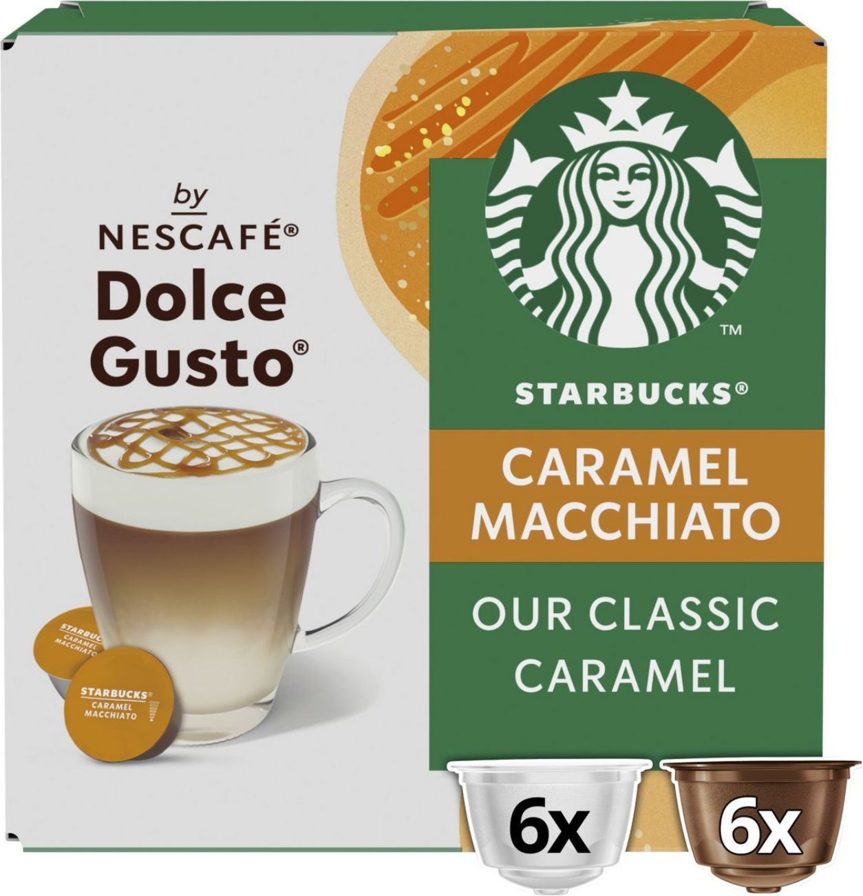 Кофе капсульный Nescafe Dolce Gusto Starbucks Caramel Macchiato, для системы Dolce Gusto, 6 порций, 12 шт