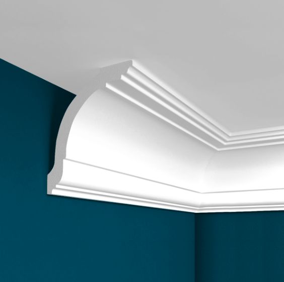 Плинтус Перфект PP-08 84х97 мм потолочный (карниз) дюрополимер под покраску полистирол пластиковый