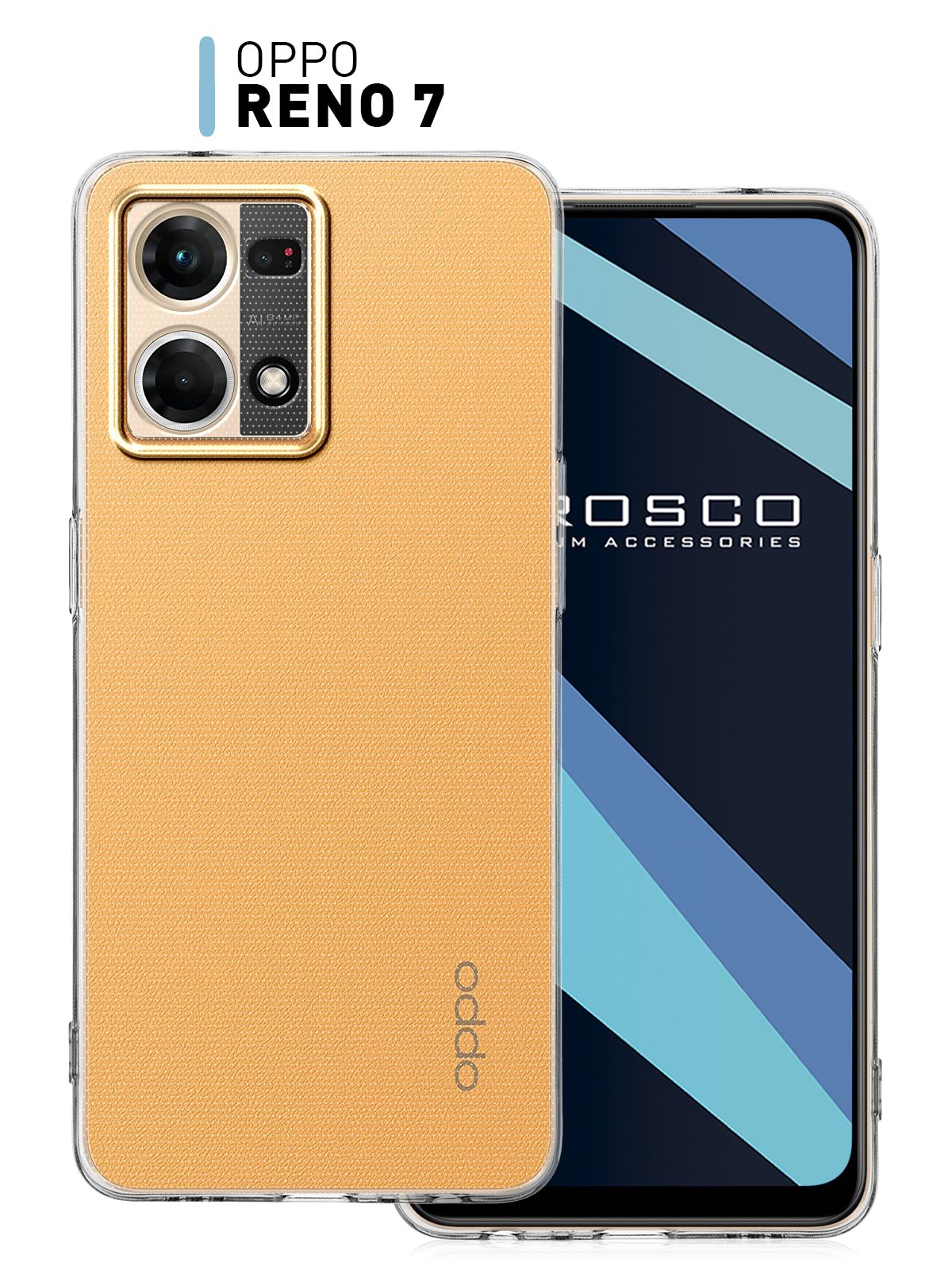 Чехол для Oppo Reno 7 4G (Оппо Рено 7) с защитой модуля камер, прозрачный  ROSCO - купить с доставкой по выгодным ценам в интернет-магазине OZON  (831622761)