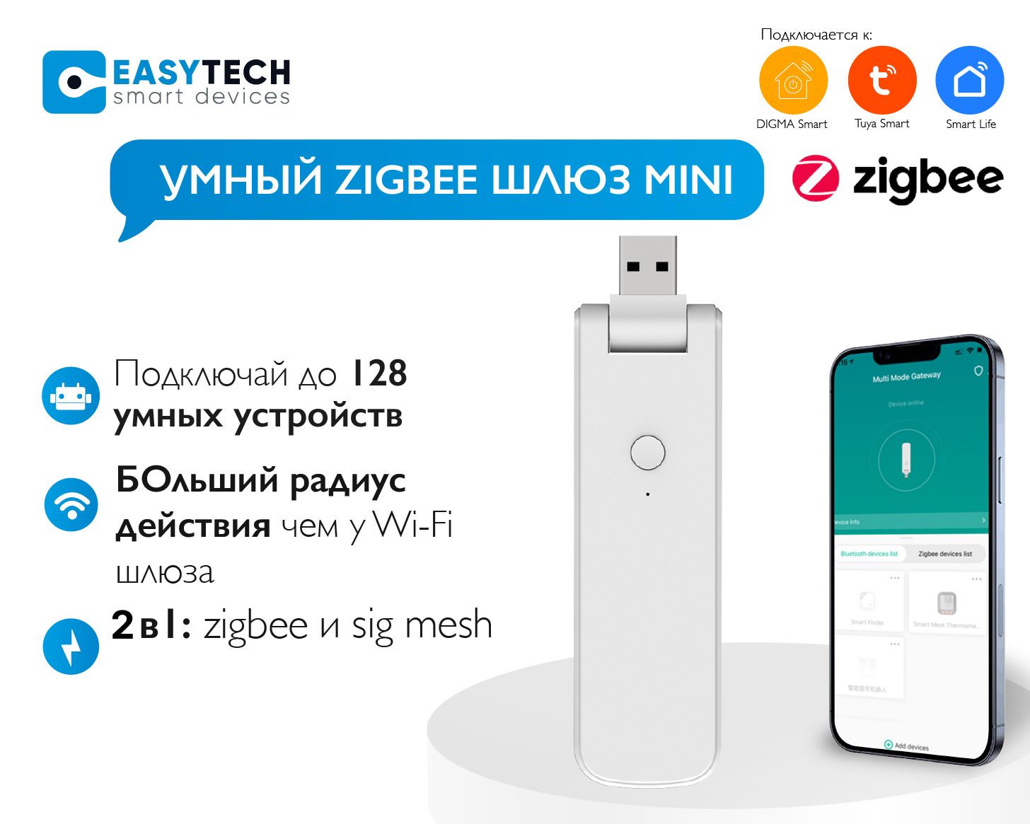 Беспроводной сетевой шлюз Tuya ZigBee 3.0 для умного дома хаб usb.  Подключение по Wi-fi и Bluetooth. - купить с доставкой по выгодным ценам в  интернет-магазине OZON (1473965733)