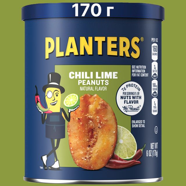 Жареный Арахис Planters Chili Lime Чили, Лайм 1 шт. 170 г США