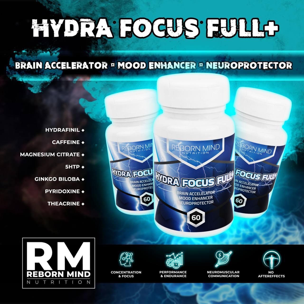 Reborn Mind Hydra focus full Повышение Ацетилхолина, Норадреналина,  Серотонина, Внимание 60 капсул - купить с доставкой по выгодным ценам в  интернет-магазине OZON (1486554148)