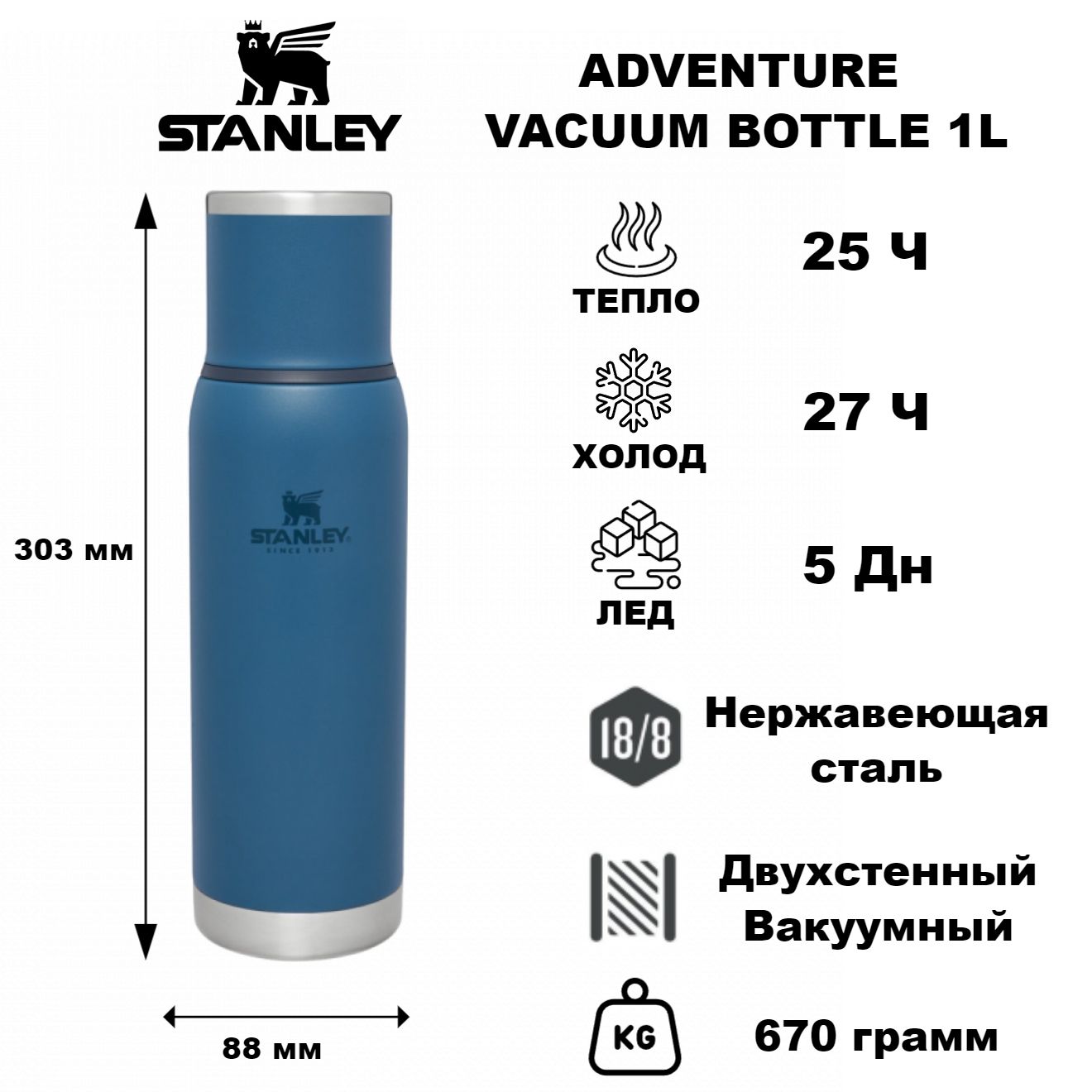 ТермосStanleyAdventureTo-GoBottle1.0LAbyss