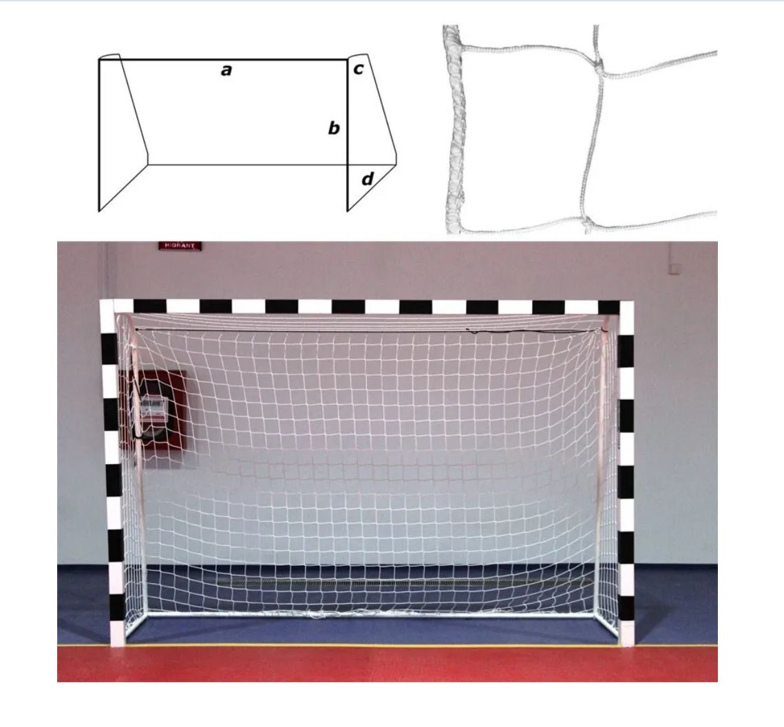 Какой размер футбольных ворот. Сетка для гандбола/футзала FS-G-№13, нить 3 мм. Сетка гандбольная/Футзальная KV.Rezac, 3мм, арт.12935272, 3.0*2.0*0.8*1.2м. Сетка мини-футбольная, (2.00м*3.00м*1.0м*1.0м). Сетка для гандбола/футзала KV.Rezac, нить 3 мм, арт.12025840.