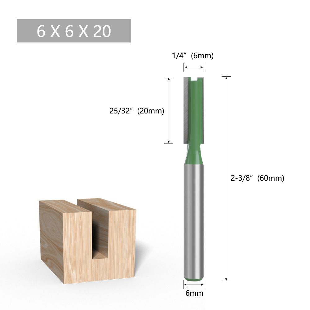 Фрезаподеревупазоваяпрямая6х20ммхвостовик6мм