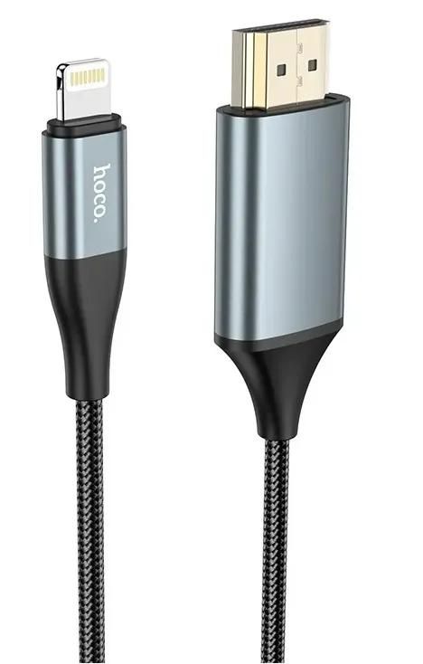 hocoВидеокабельHDMI/AppleLightning,2м,черный