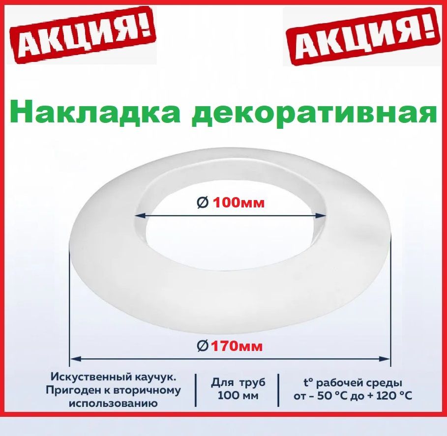 Накладка декоративная d100мм для дымохода