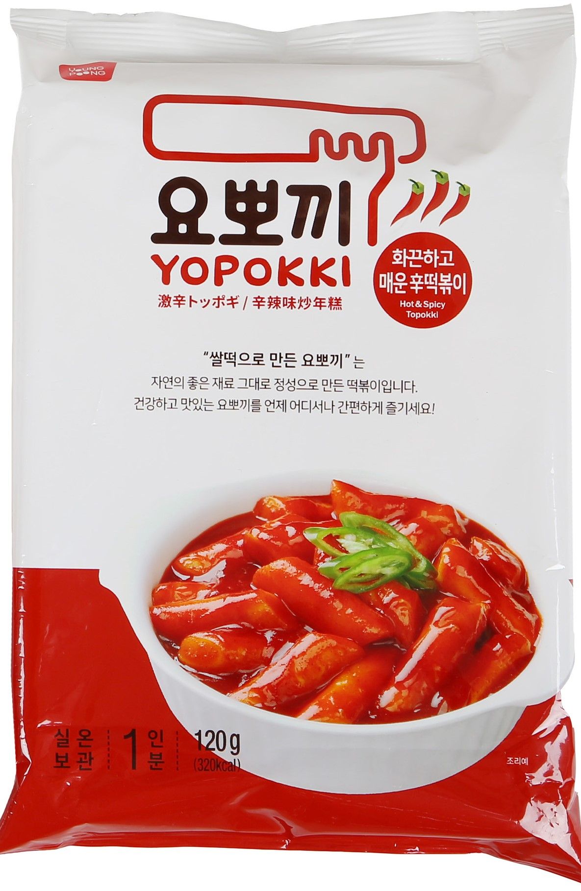 Токпокки рисовые палочки в остро-пряном соусе /Hot&Spicy Topokki (rice cake), 120г