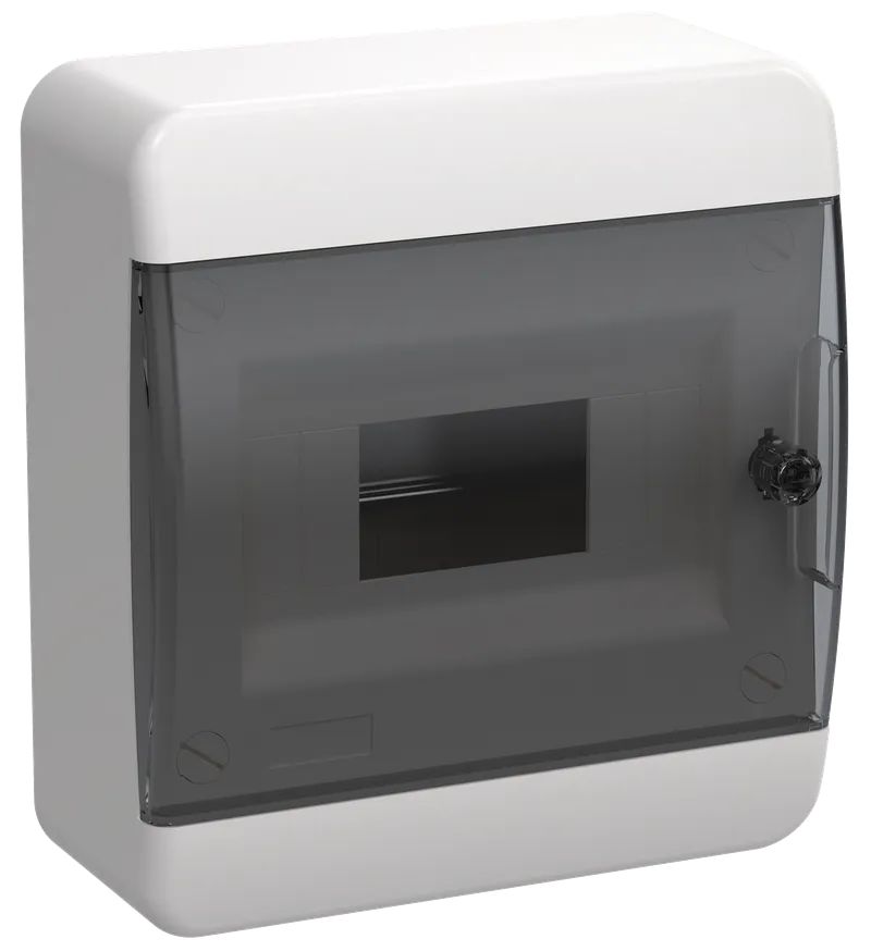 Щитокэлектрическийдляавтоматов8модулейнавеснойбелыйчернаяпрозрачнаядверьIP41IEKTEKFOR