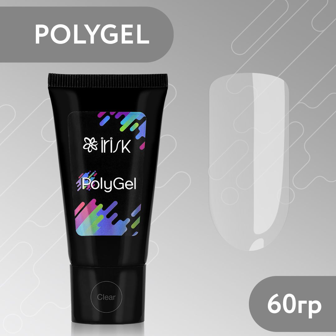 IRISK Полигель для наращивания и моделирования ногтей PolyGel, 60 гр. (02 Clear, прозрачный )