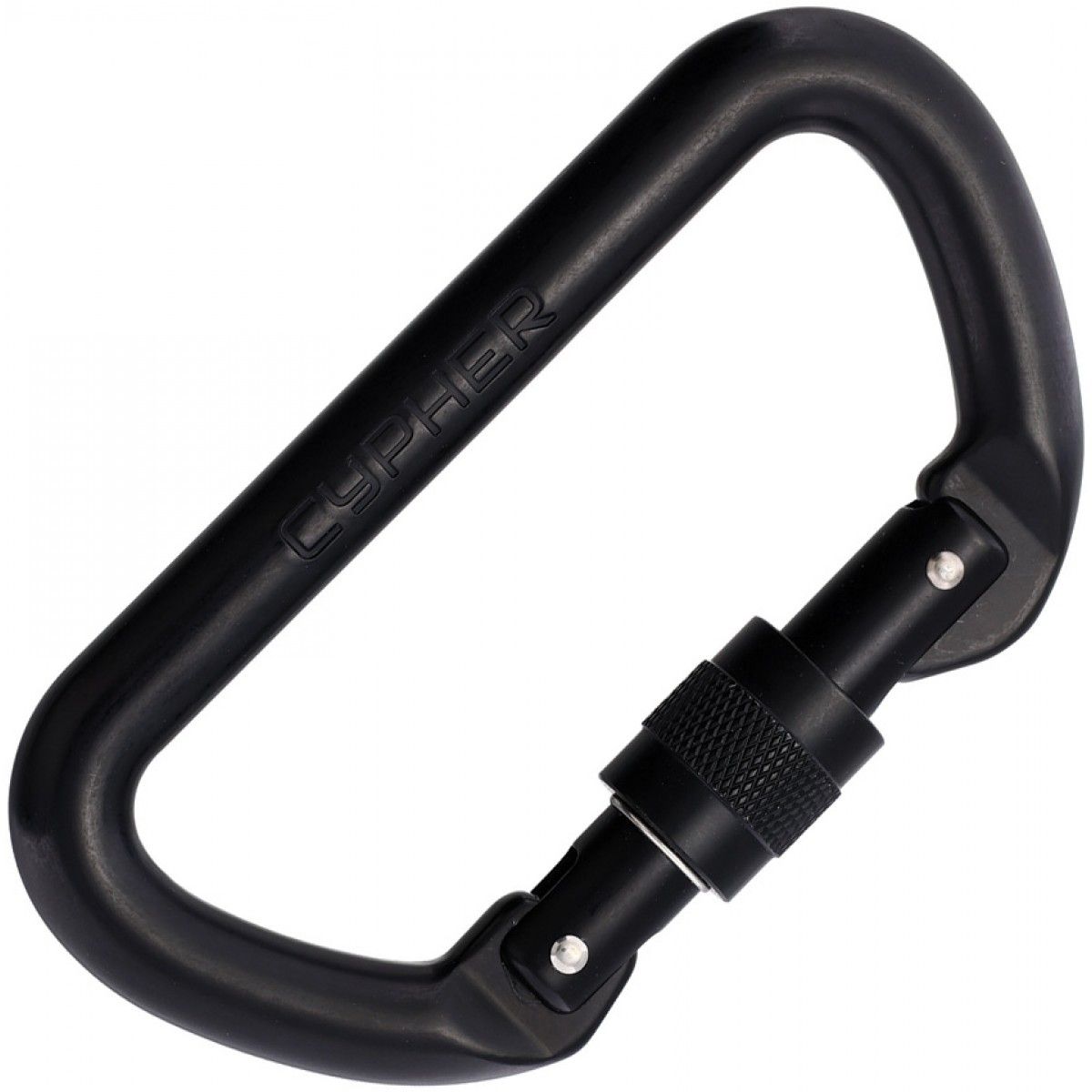 Спортивный карабин для альпинизма с винтовой муфтой Cypher D Carabiner Screw Gate (Black)