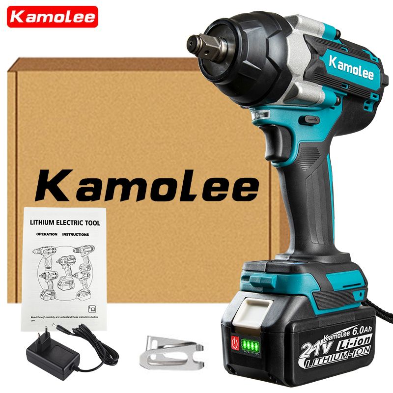 Kamolee Tool DTW700 1800N.m Бесщеточный Электрический Ударный Гайковерт С Высоким Крутящим Моментом 1/2 Дюйма - 1 Аккумулятора 6,0 Ач