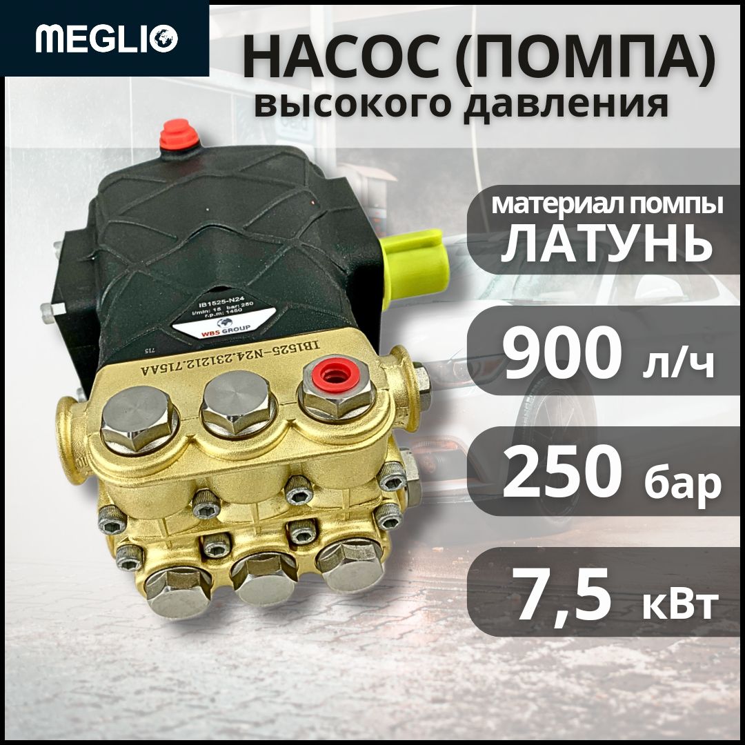 MEGLIOНасосПомпадлямойкивысокогодавления15л/м250бар7.5кВт