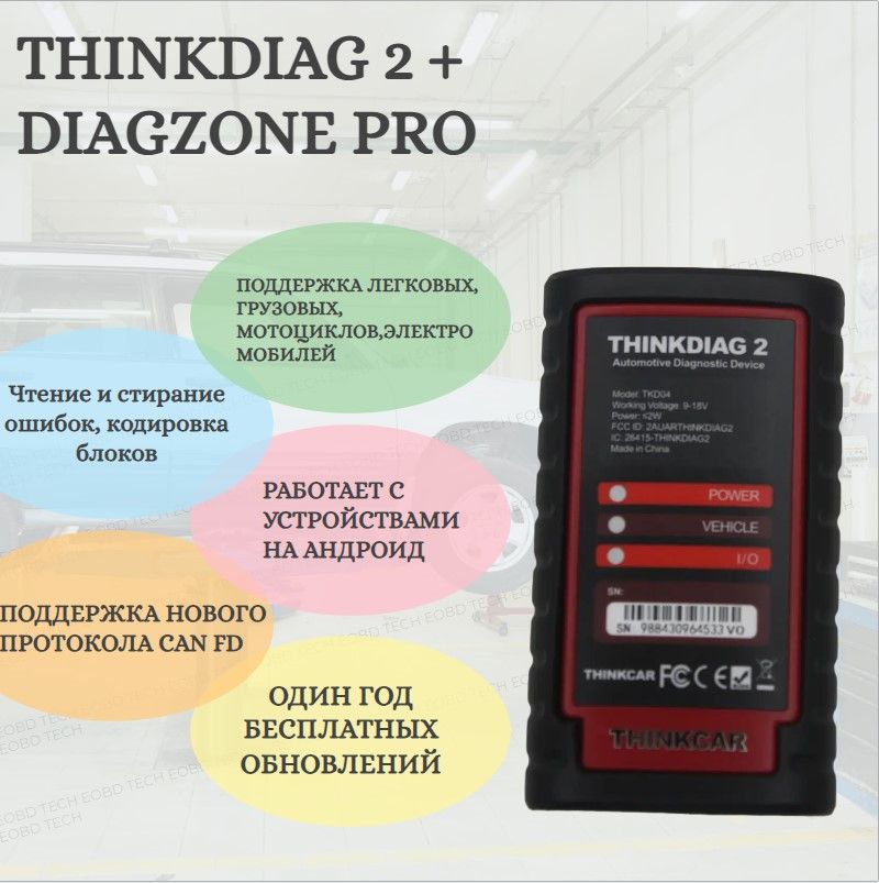 THINKDIAG2+программаDIAGZONE(обновления1год,спецфункции,леговые,грузовые,электроавтоимототехника)