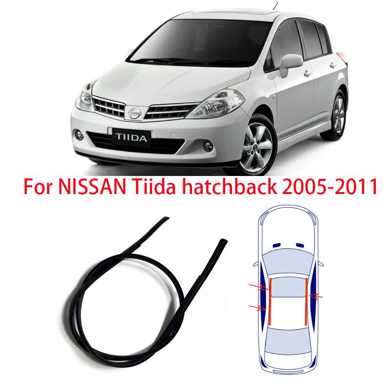 1пара(левый+правый)резиновыйуплотнительнакрышуавтомобилядляNissanTiidahatchback2005200620072008200920102011,молдингнакрышеавтомобилярезиноваяуплотнительнаялента