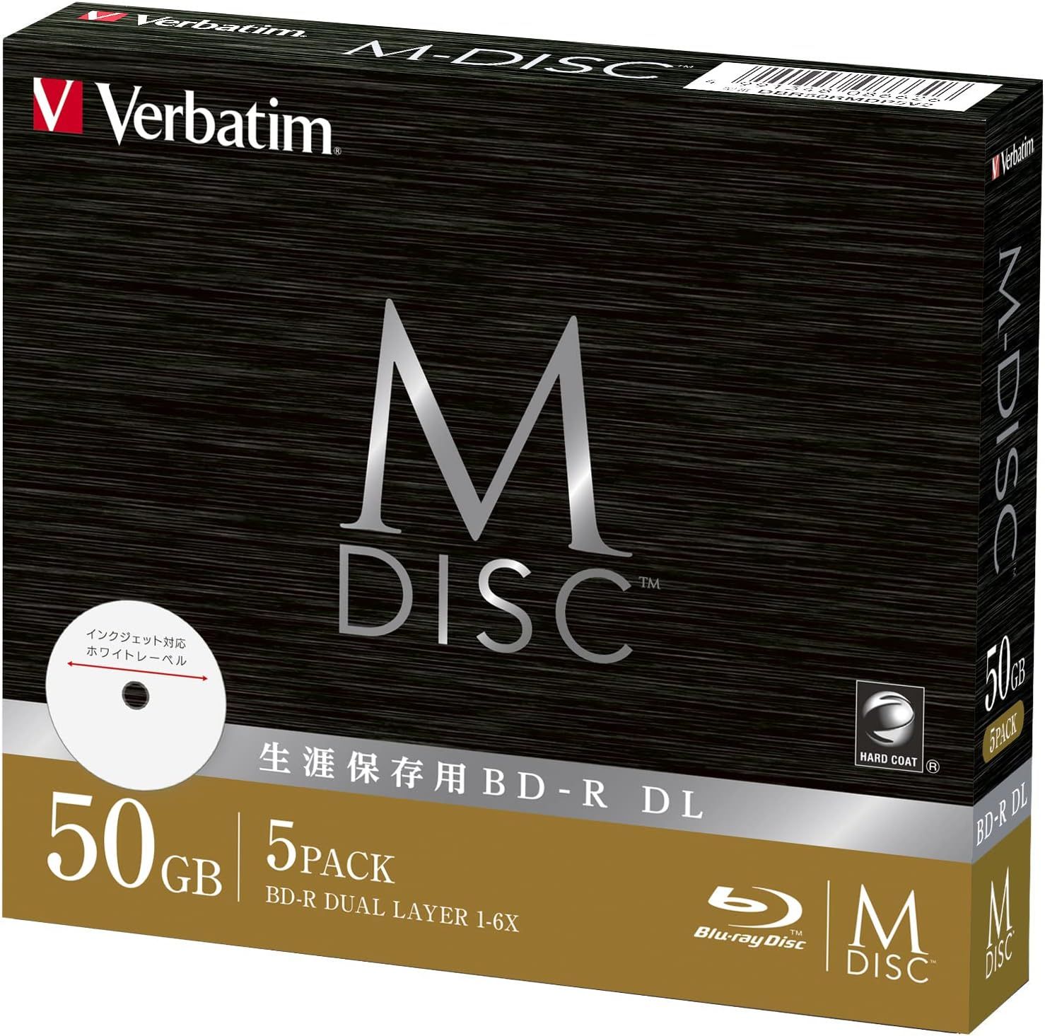 M-DISC Verbatim Диски чистые Blu-ray BD-R DL 1-6X 50GB (5 PACK)