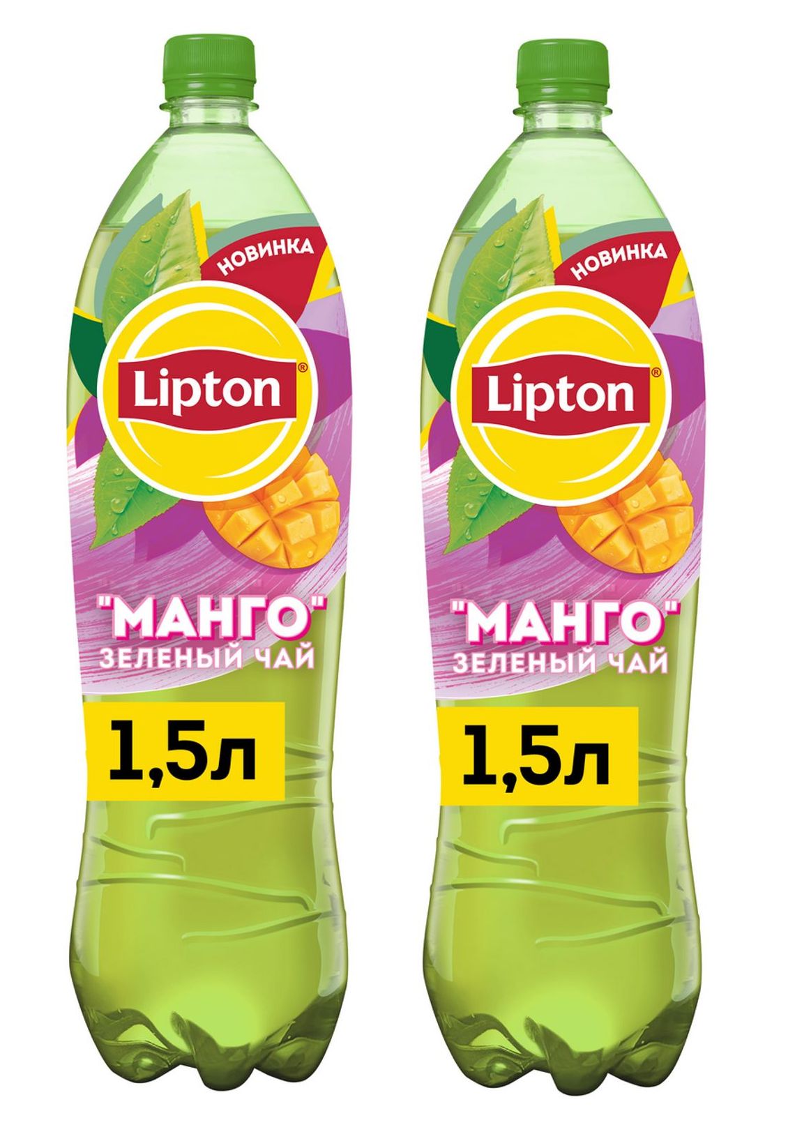 Холодный чай Lipton зеленый с манго, 2 шт по 1,5 л