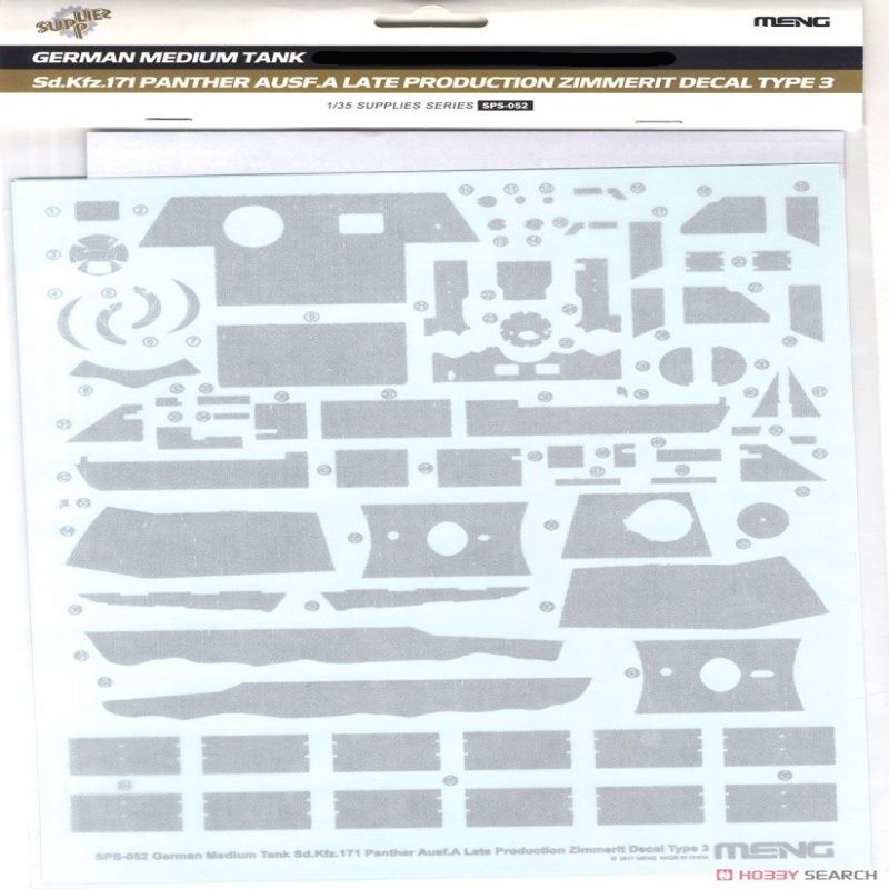 Meng Model 1/35 sps-052 пантера ausf.a позднее производство zimmerit decal тип.3 танки