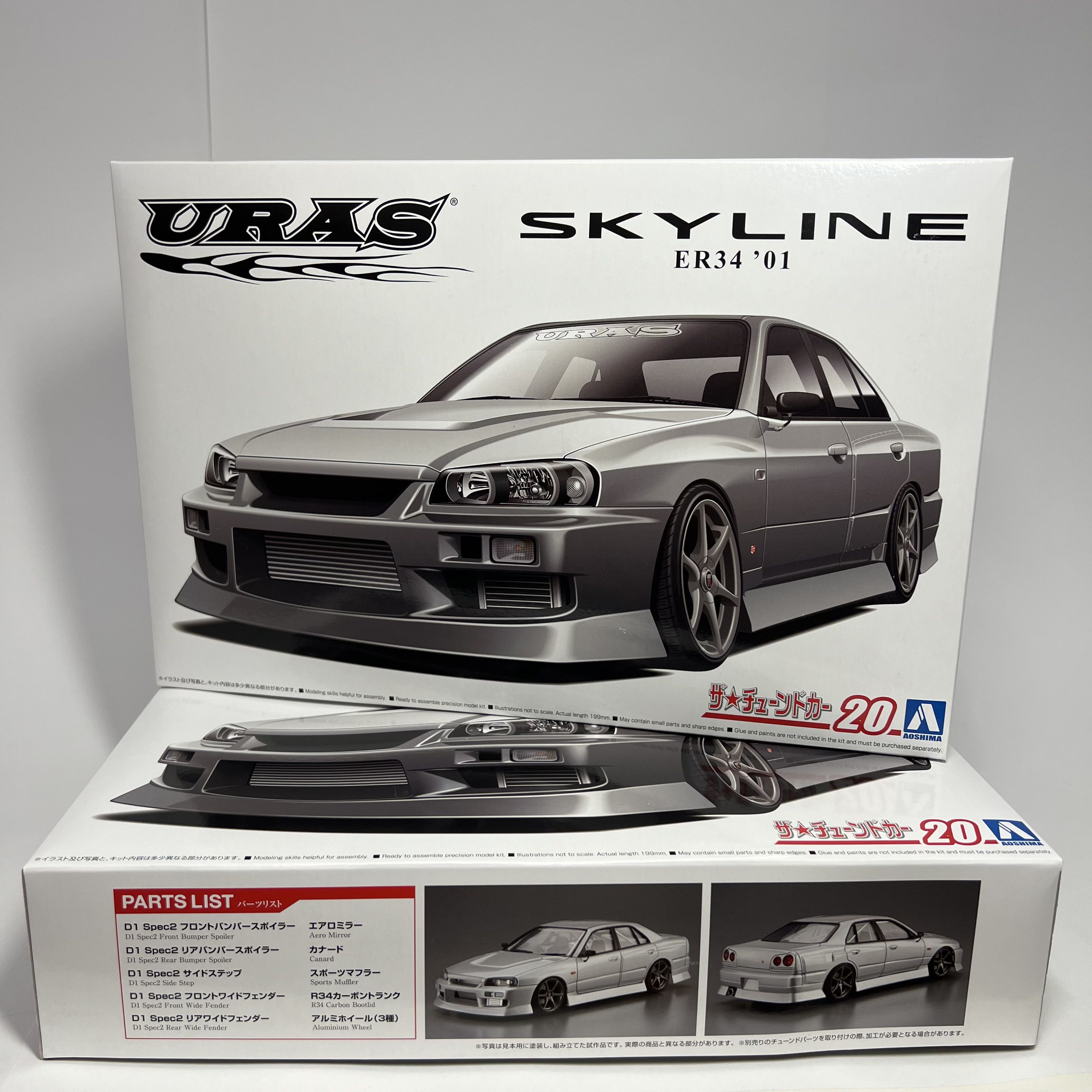 Сборная модель/машинка 1/24 Aoshima Nissan Skyline 25GT-T ER34 Uras арт. 06134