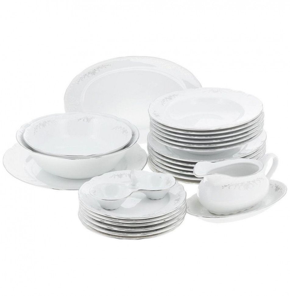 Столовый сервиз на 24 предмета. Столовый набор 6/24; "constance", декор "отводка золото". Тиффани в под. Gural proselen посуда. Фарфоровый сервиз 24 предметов 11107 ginkgo.