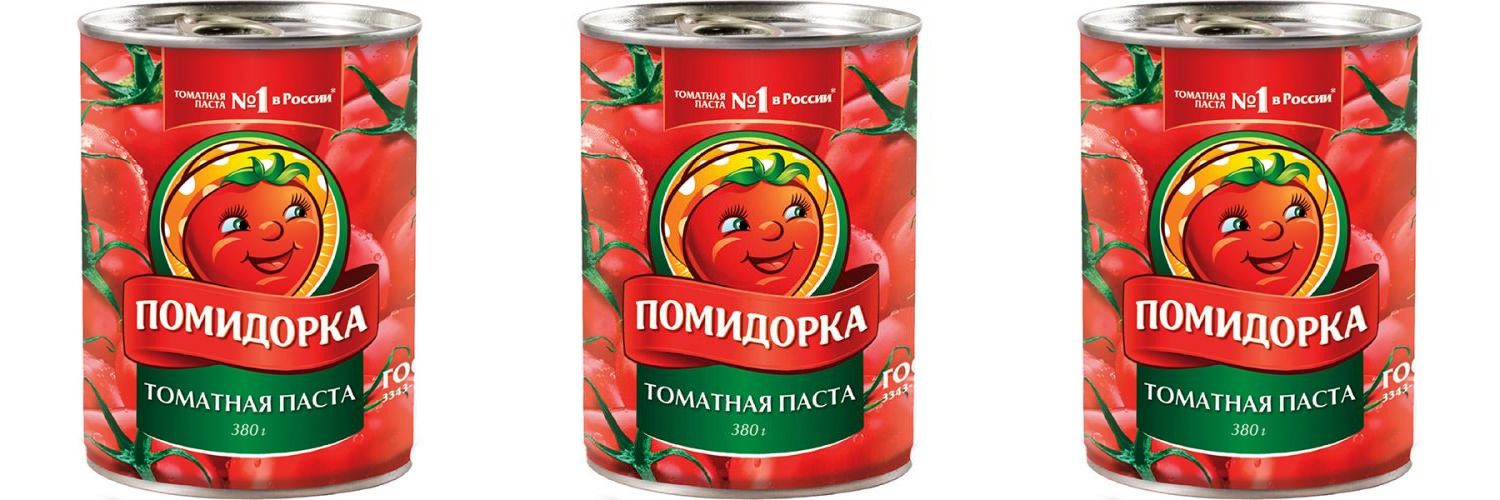 Помидорка Паста томатная, 380 г, 3 шт