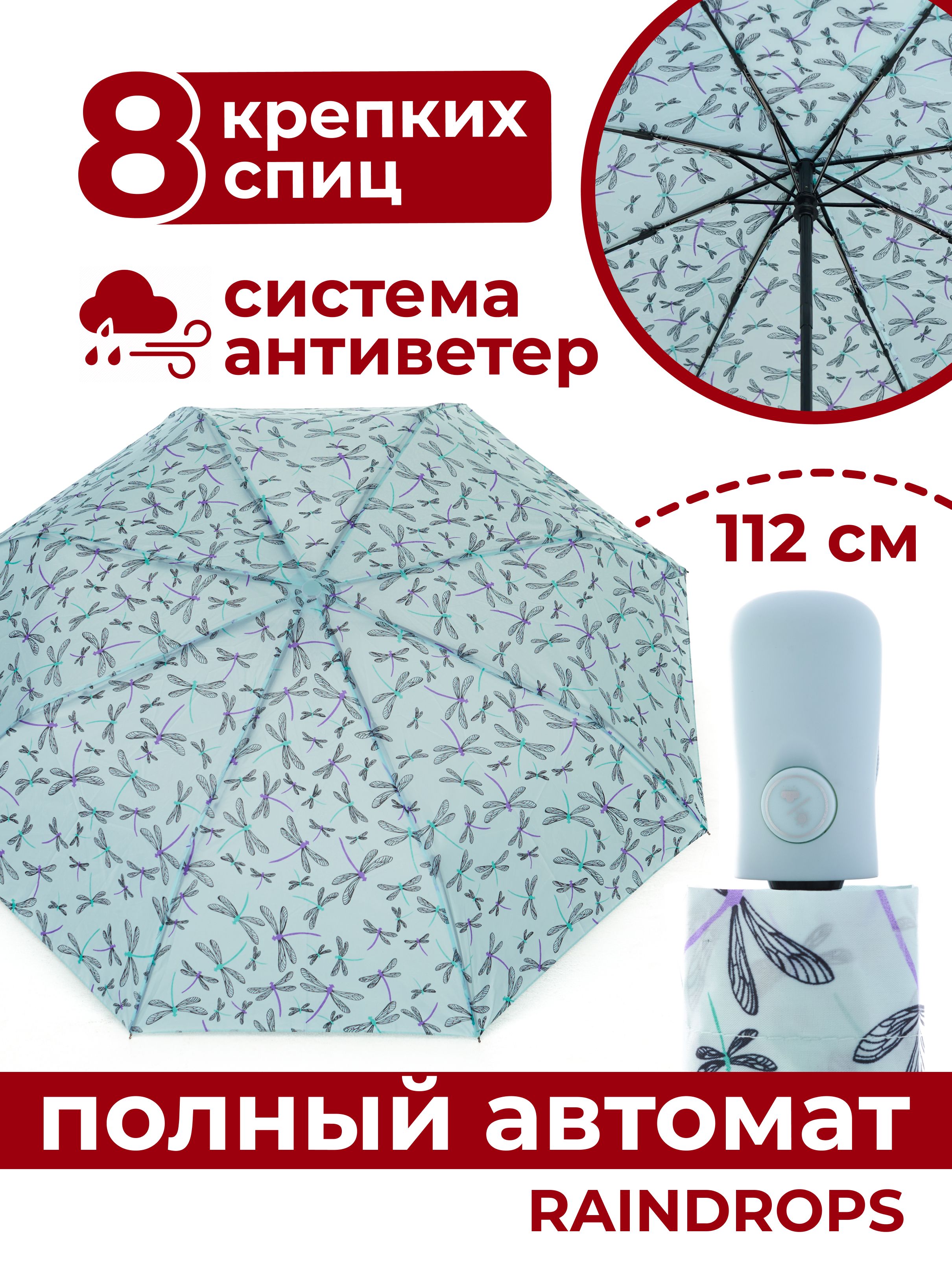 ЗонтженскийавтоматантиветерRaindrops