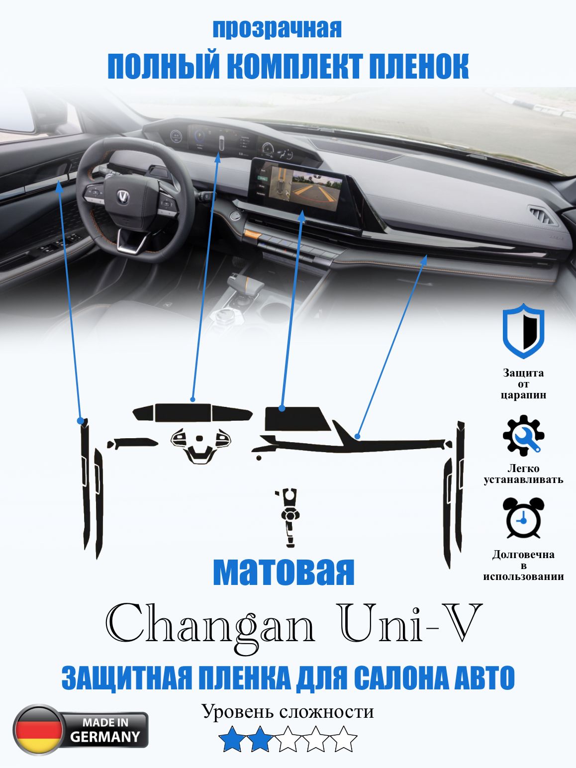 Защитная пленка Changan Uni - V МАТОВАЯ / Чанган Юни В