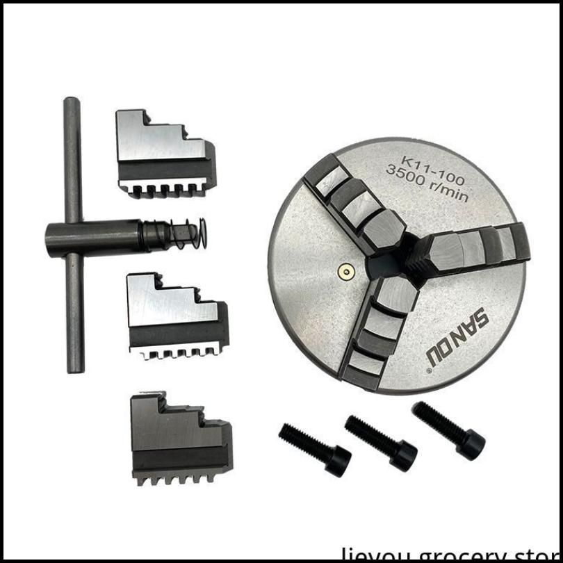 3-кулачковыйсамоцентрирующийсяпатронK11-100маркиSANOU,мини-металлическийпатрон,ручнойтипдлянебольшихтокарныхстанков