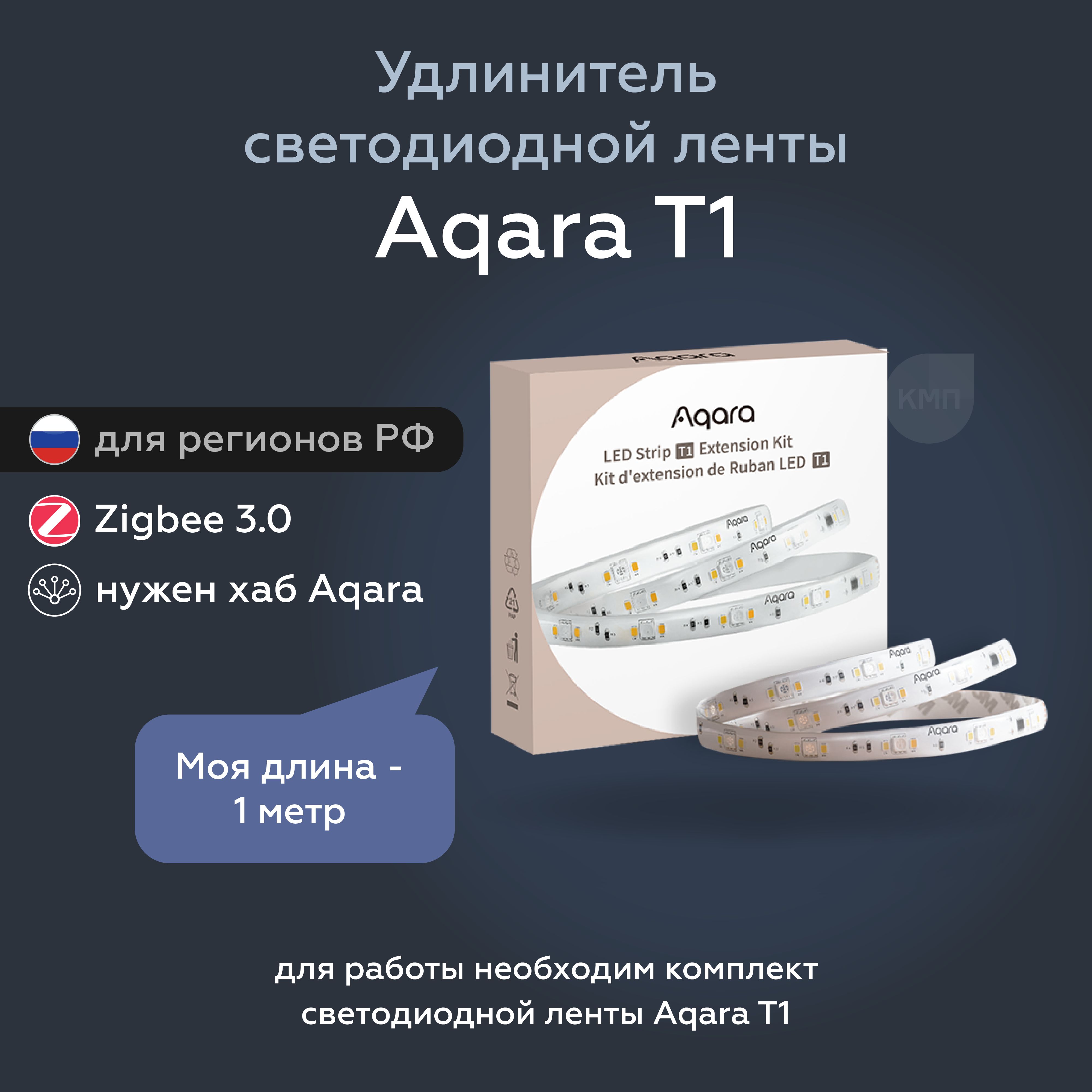 Удлинитель умной светодиодной ленты Aqara T1 RLSE-K01D, 1м., умный дом, белый