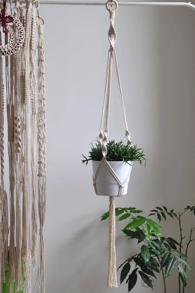 Macrame Store Кашпо подвесное, 100 см х 15 см х 100 см, 1 шт