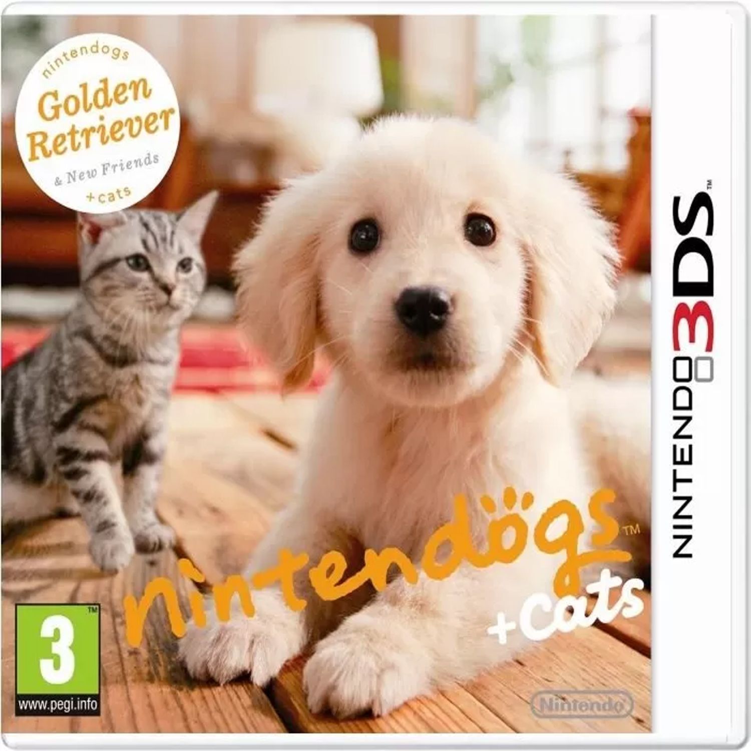 Nintendogs + Cats Голден ретривер и новые друзья Полностью на русском Видеоигра на картридже Nintendo 3DS. Товар уцененный