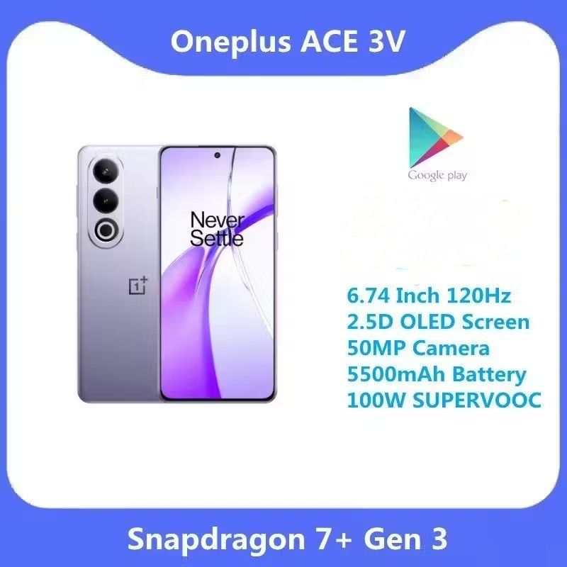 OnePlusСмартфонOneplusAce3V(GlobalROMразблокированный)Snapdragon7+Gen3CN12/512ГБ,пурпурный