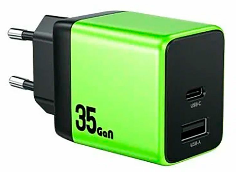 ЗарядноеустройствоWekomeKeylourSeries35WGaNChargerUSB-C*1USB-A*1(WP-U36)Green