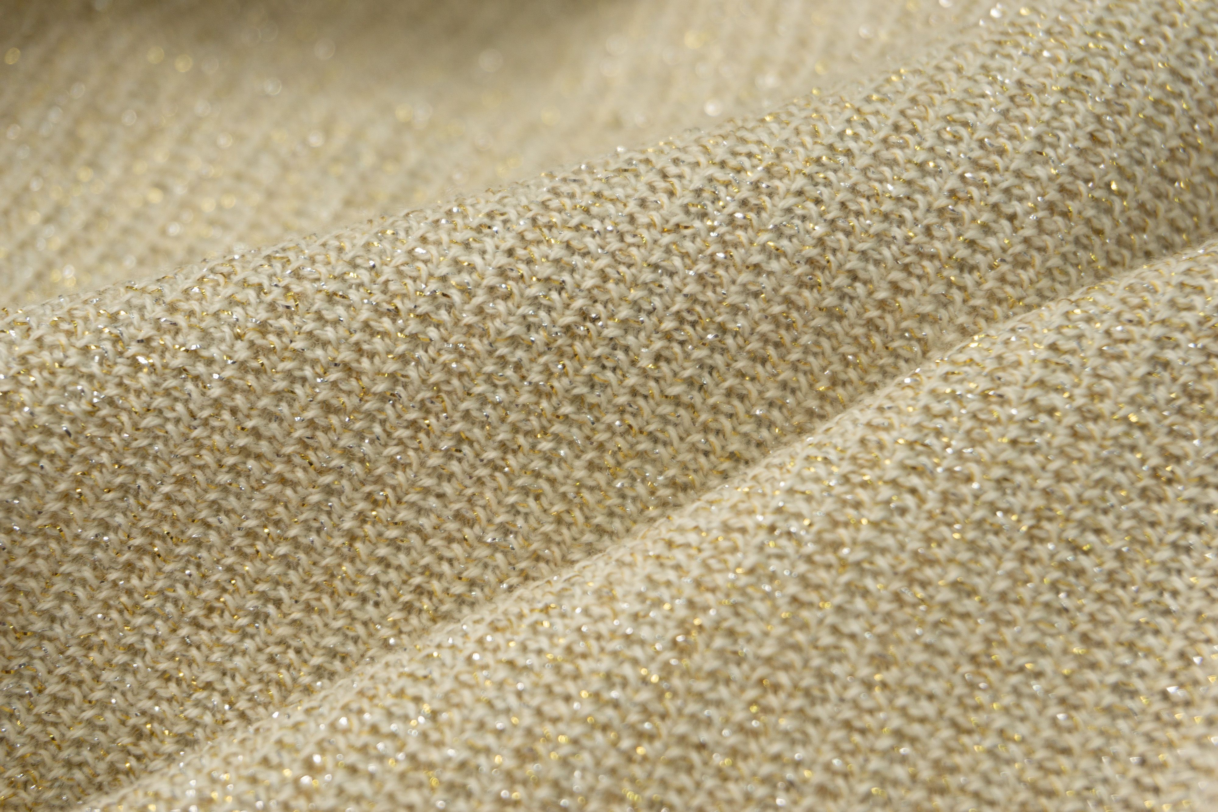 Ткань Трикотаж светло-бежевый с люрексом