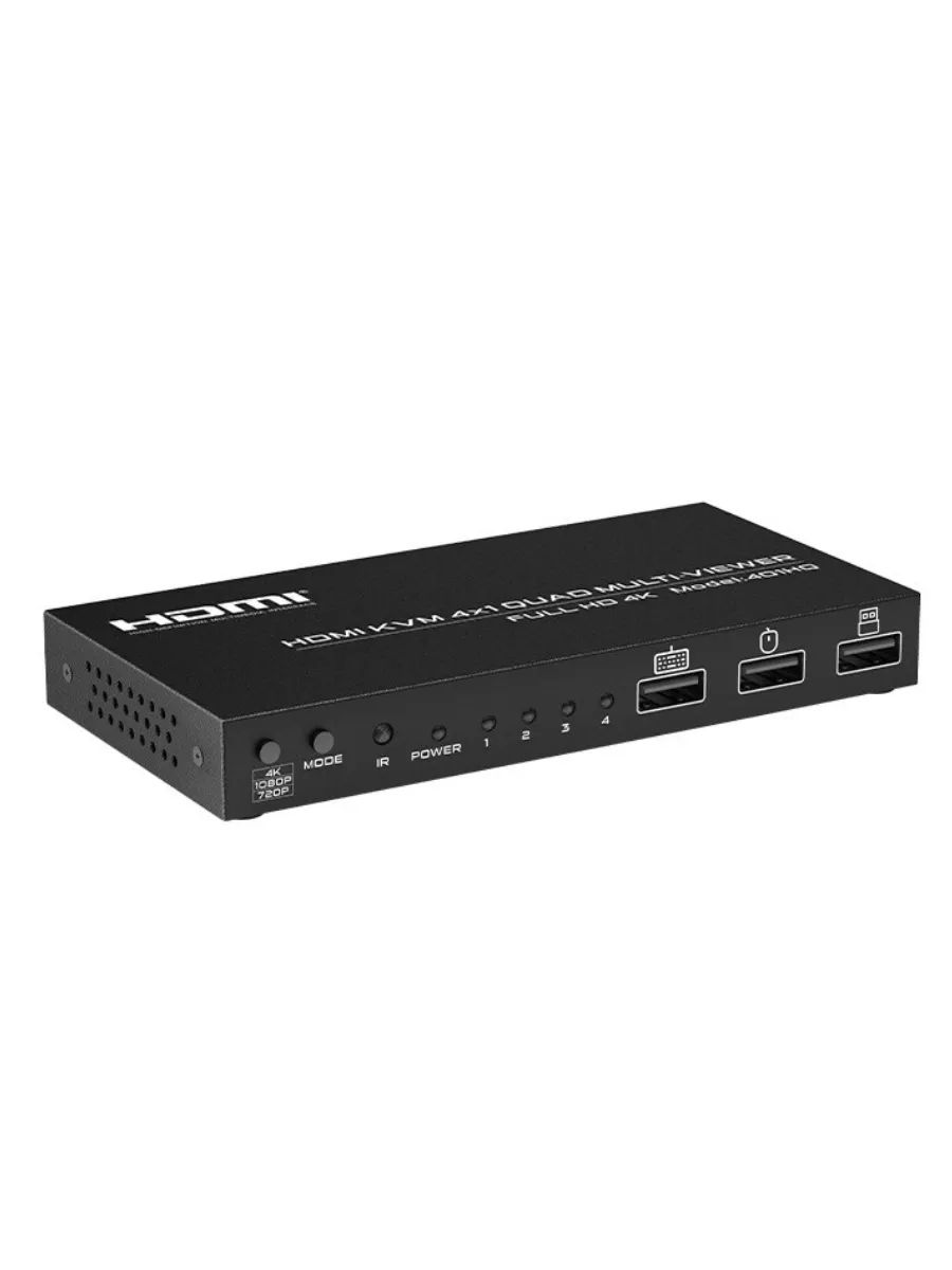 Видеостена HDMI 4х1 KVM, поддержка 4K60Hz и Hotkey. Переключатель HDMI 4 на 1