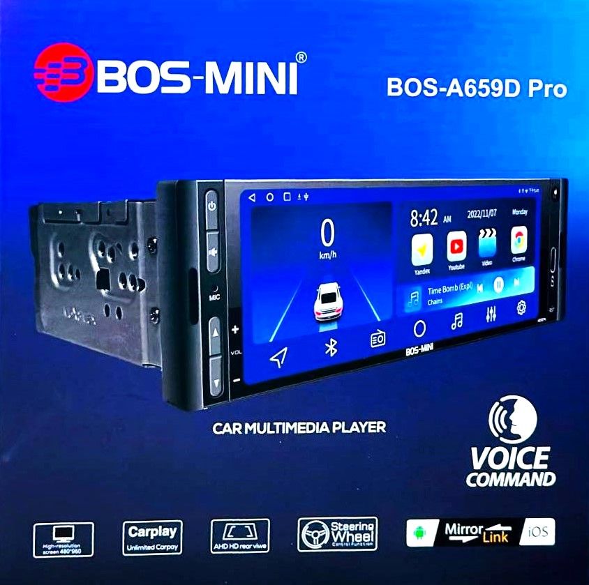 Автомагнитола 1din Bos-Mini BOS-А659D PRO 4+64G