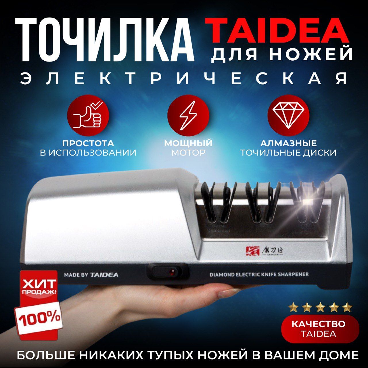 Точилка для ножей электрическая, ножеточка электрическая Taidea TG2302