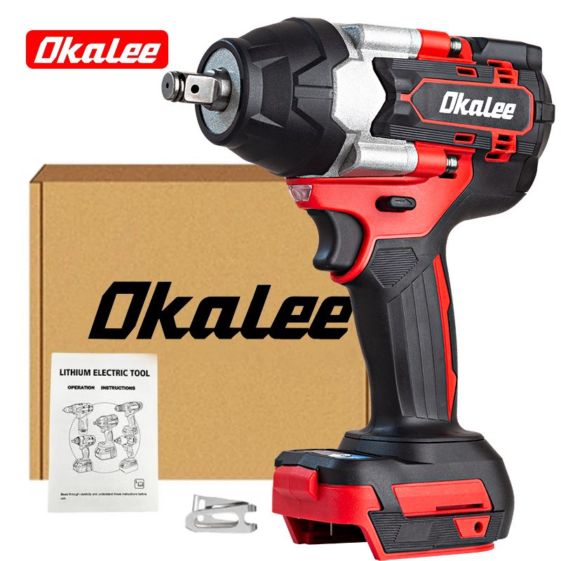 Okalee Tool 1800N.m Бесщеточный Электрический Ударный Гайковерт С Высоким Крутящим Моментом 1/2 Дюйма - оголенный метал