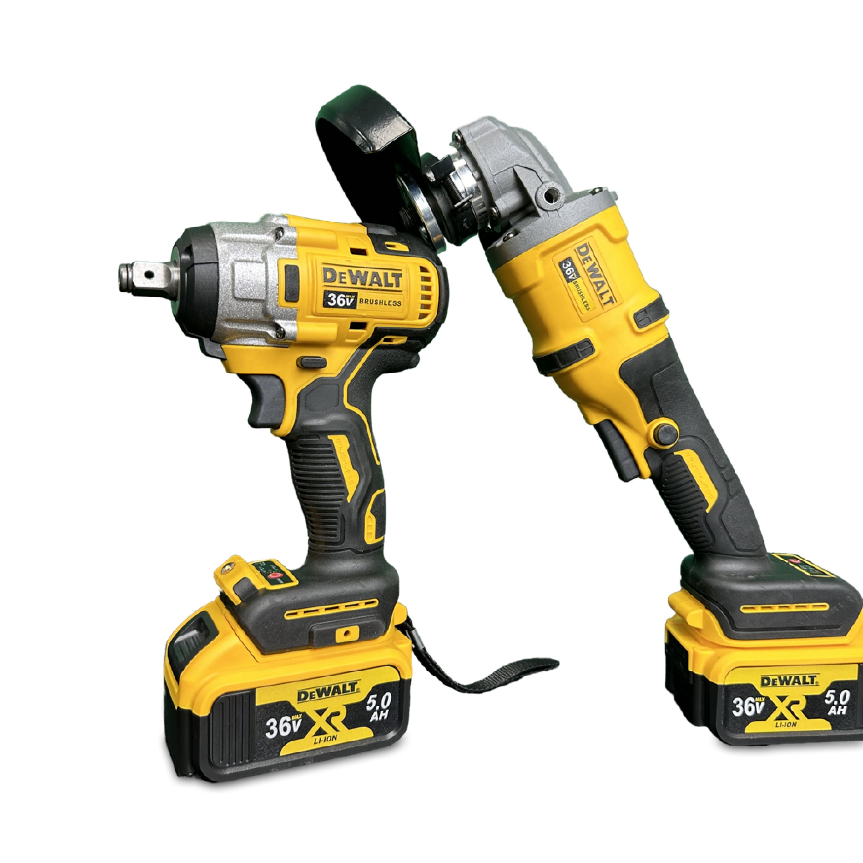 DeWalt Гайковёрт Аккумуляторный Ударный 36v + Болгарка УШМ 125мм бесщеточная Набор инструмента 2в1 Девольт